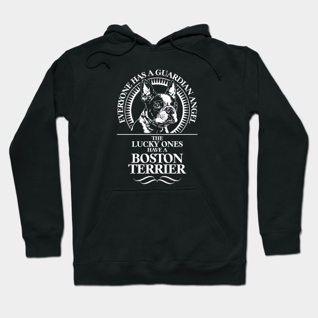 Boston Terrier Guardian Angel dog mom Hoodie by wilsigns